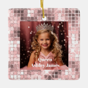 Koningin op maat gemaakte kerstboomornament keramisch ornament