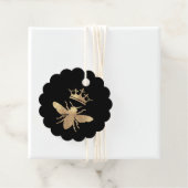 koningin op zwarte-welvaartslabels bedankjes labels (In situ)