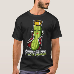 Koningin Pickle Kroon Komkommer Vegan Voedsel T-shirt