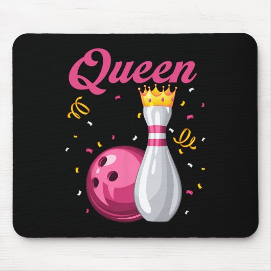 Koningin Pin Bowler Bowling Liefhebber Bowling Kon Muismat (Voorkant)