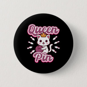 Koningin Pin Dames Meisjes Bowling Kat Ronde Button 5,7 Cm
