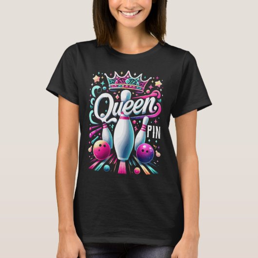 Koningin Pin Shirt Bowler Bowling League Voor Bowl (Voorkant)