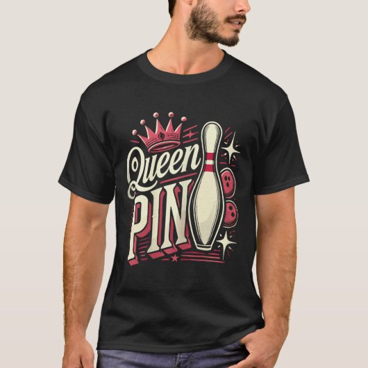 Koningin Pin Shirt Bowler Bowling League Voor Bowl (Voorkant)