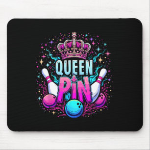 Koningin Pin Shirt Bowler Bowling League Voor Bowl Muismat