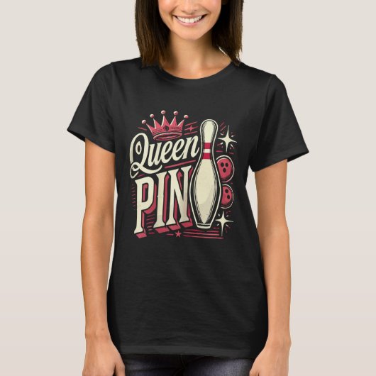 Koningin Pin Shirt Bowler Bowlingcompetitie Voor B (Voorkant)
