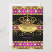 Koningin Princess Royal Pink Gold Diamond Crown Kaart (Voorkant)