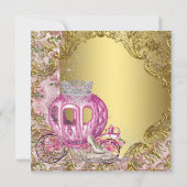 Koningin Quinceañera roze en goud Kaart (Achterkant)