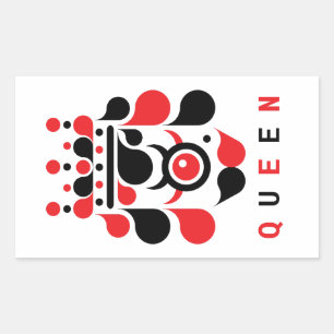 KONINGIN RECHTHOEKIGE STICKER