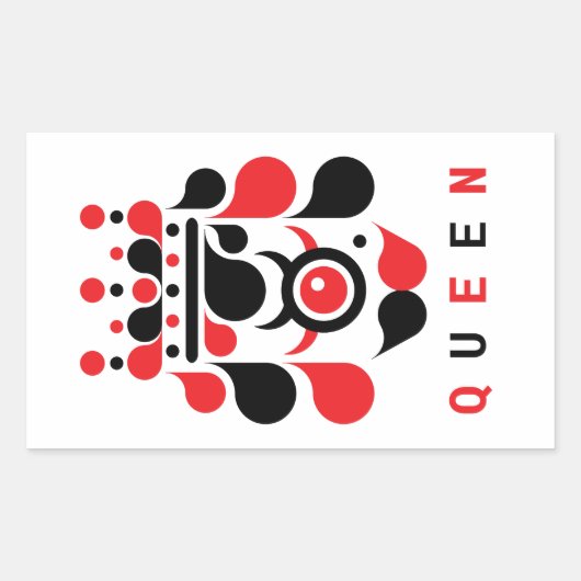 KONINGIN RECHTHOEKIGE STICKER (Voorkant)