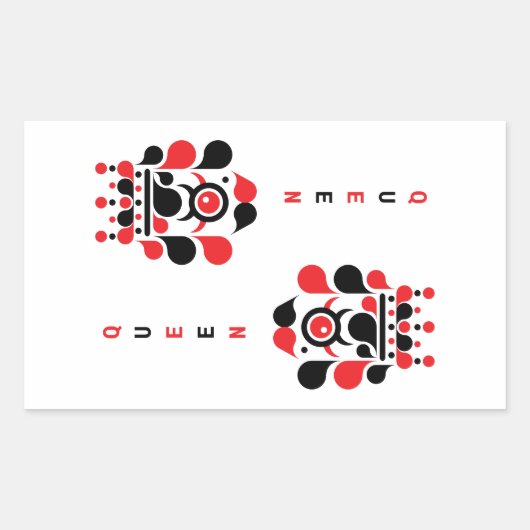 KONINGIN RECHTHOEKIGE STICKER (Voorkant)