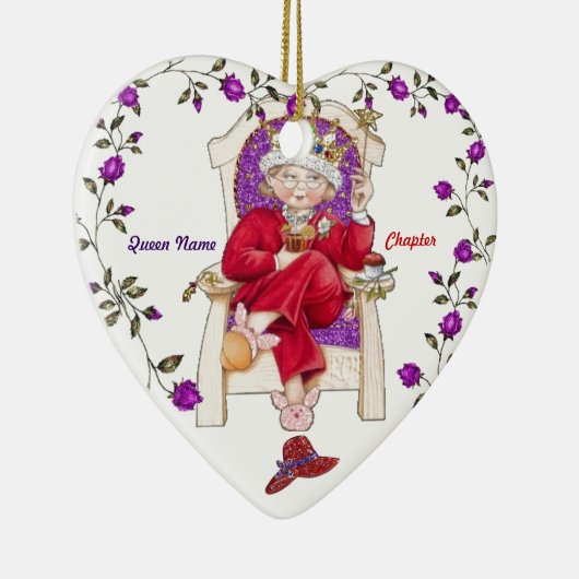 koningin rode pet keramisch ornament (Rechts)