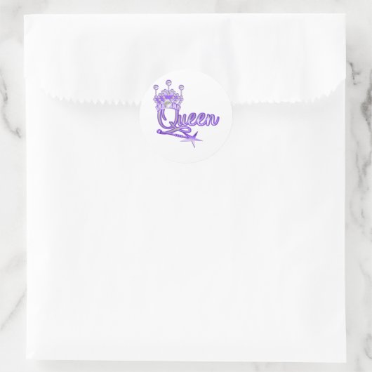koningin ronde sticker (Tas)