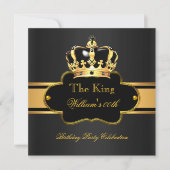 Koningin Royal Black Gold Birthday Mannen of Women Kaart (Voorkant)