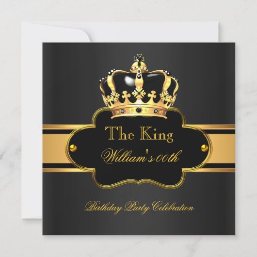 Koningin Royal Black Gold Birthday Mannen of Women Kaart (Voorkant)
