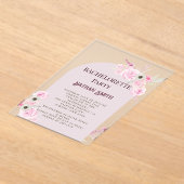 Koningin Roze Bloemboog Zomer Bachelorette Party Acryl Uitnodigingen (Laagn)