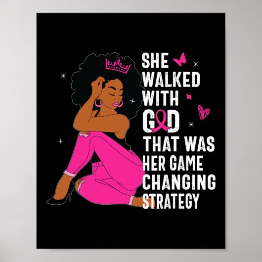 Koningin Roze Lint Borstkanker Bewustzijnsmaand WO Poster (Voorkant)