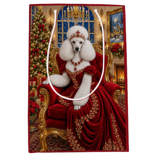 Koningin Ruby Poodle, Vakantie Medium Cadeauzakje (Voorkant)