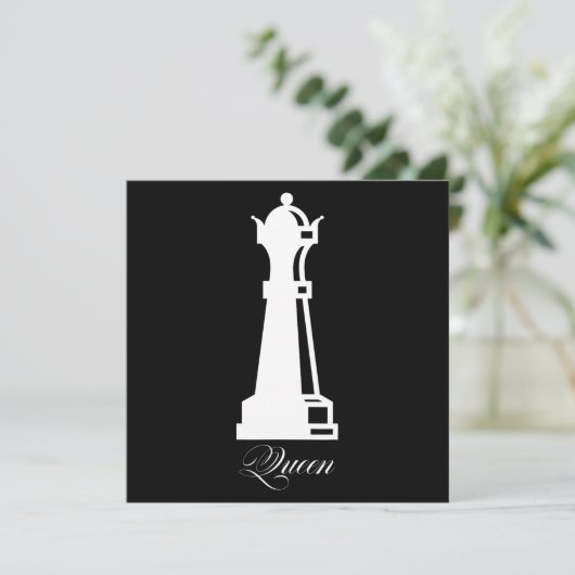 Koningin schaakstuk Halloween kostuum schaakliefhe Kaart (Staand voorkant)