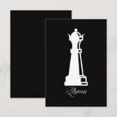 Koningin schaakstuk Halloween kostuum schaakliefhe Kaart (Voorkant / Achterkant)