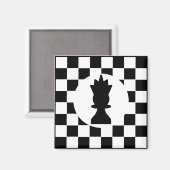Koningin schaakstuk - Magneet - Schaakfeestgunsten (Voorkant / Achterkant)