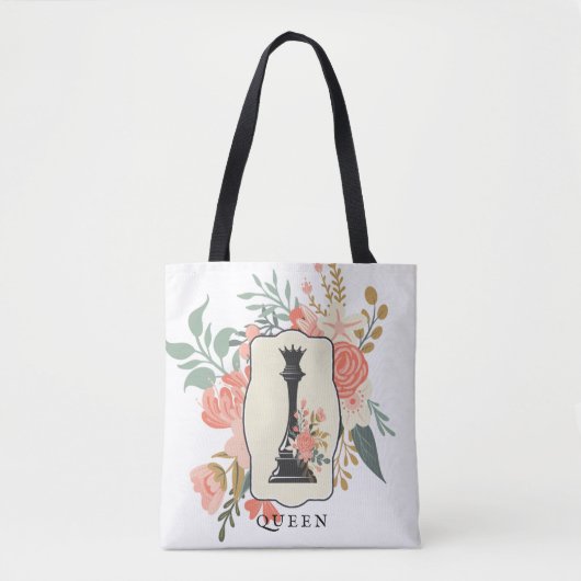 koningin | schaker | bloemenschaak tote bag (Voorkant)