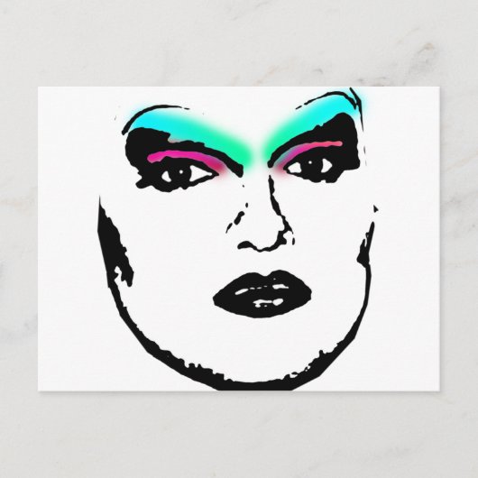 koningin slepen briefkaart (Voorkant)