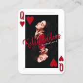 Koningin speelt vrouwelijke foto kapper visitekaartje (Voorkant)