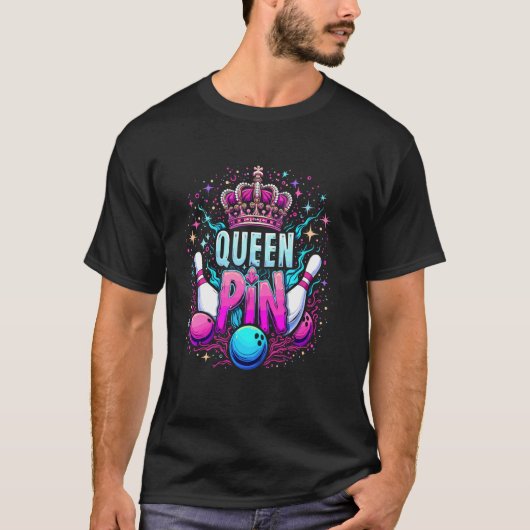 Koningin Speld Shirt Bowler Bowlingcompetitie Voor (Voorkant)