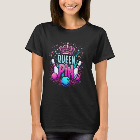 Koningin Speld Shirt Bowler Bowlingcompetitie Voor (Voorkant)