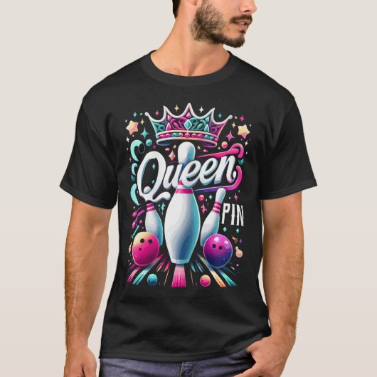Koningin Speld Shirt Bowler Bowlingcompetitie Voor (Voorkant)