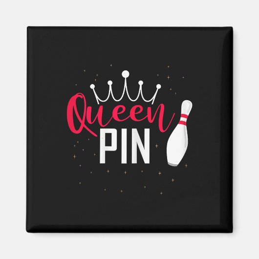 Koningin Speld Shirt Bowler Bowlingcompetitie Voor Magneet (Voorkant)