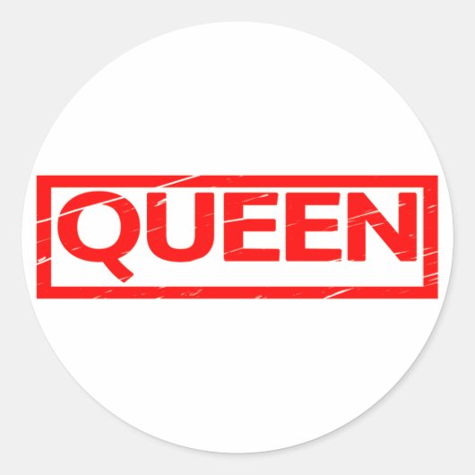 Koningin Stempel Ronde Sticker (Voorkant)