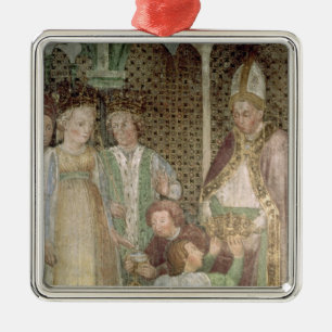 Koningin Theodolinda en paus Gregory de Grote Metalen Ornament