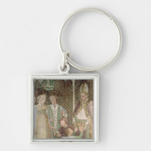 Koningin Theodolinda en paus Gregory de Grote Sleutelhanger