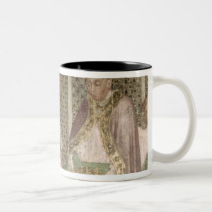 Koningin Theodolinda en paus Gregory de Grote Tweekleurige Koffiemok