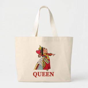 Koningin van Alice in Wonderland Grote Tote Bag