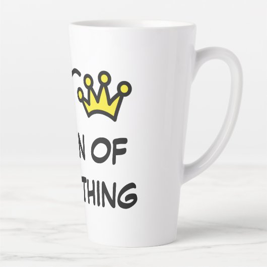 Koningin van alles grappige Moederdag cadeau Latte Mok (Rechts)