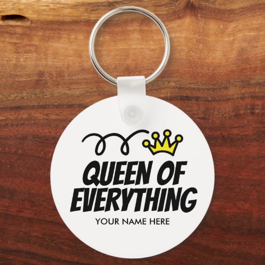 Koningin van Alles grappige sleutelhanger (Voorkant)