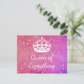 Koningin van alles het Roze Briefkaart Bokeh van (Staand voorkant)