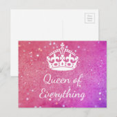 Koningin van alles het Roze Briefkaart Bokeh van (Voorkant / Achterkant)