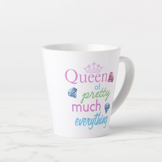 "Koningin van alles" Latte Mok (Rechterhoek)