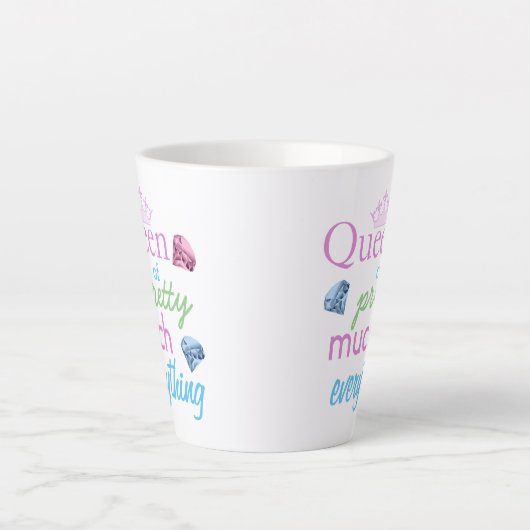 "Koningin van alles" Latte Mok (Voorkant)