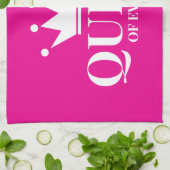 Koningin van alles neon roze keukenhanddoek cadeau (Gevouwen)