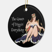 Koningin van alles Retro Pinup Keramisch Ornament (Links)