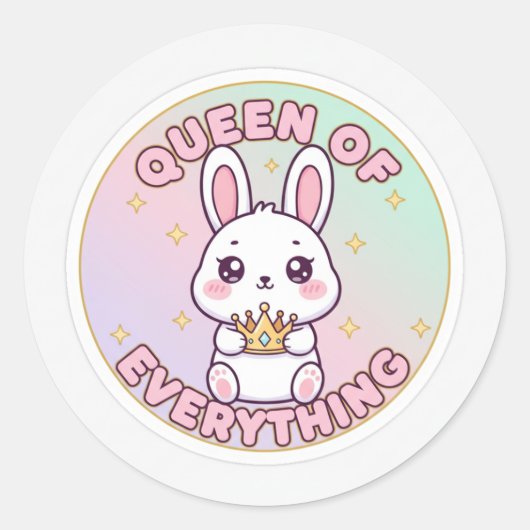Koningin van Alles Ronde Sticker (Voorkant)