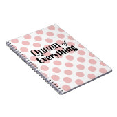 Koningin van alles roze pokadots notitieboek (Rechterzijde)