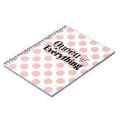 Koningin van alles roze pokadots notitieboek (Linkerzijde)