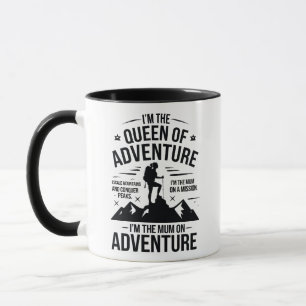 Koningin van Avontuur Wandelen Moeder Typography D Mok