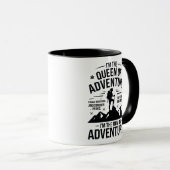 Koningin van Avontuur Wandelen Moeder Typography D Mok (Voorkant rechts)