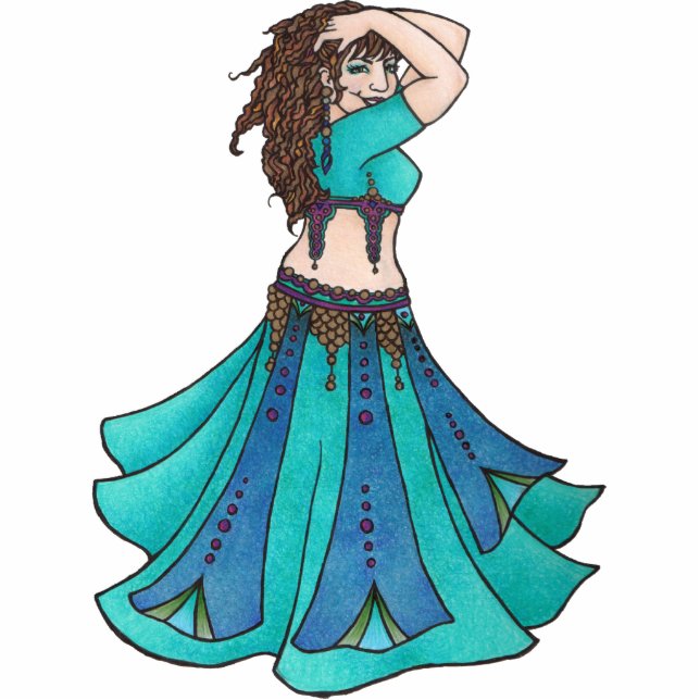Koningin van Beledi Belly Dancer Ornament Fotobeeldje Ornament (Voorkant)